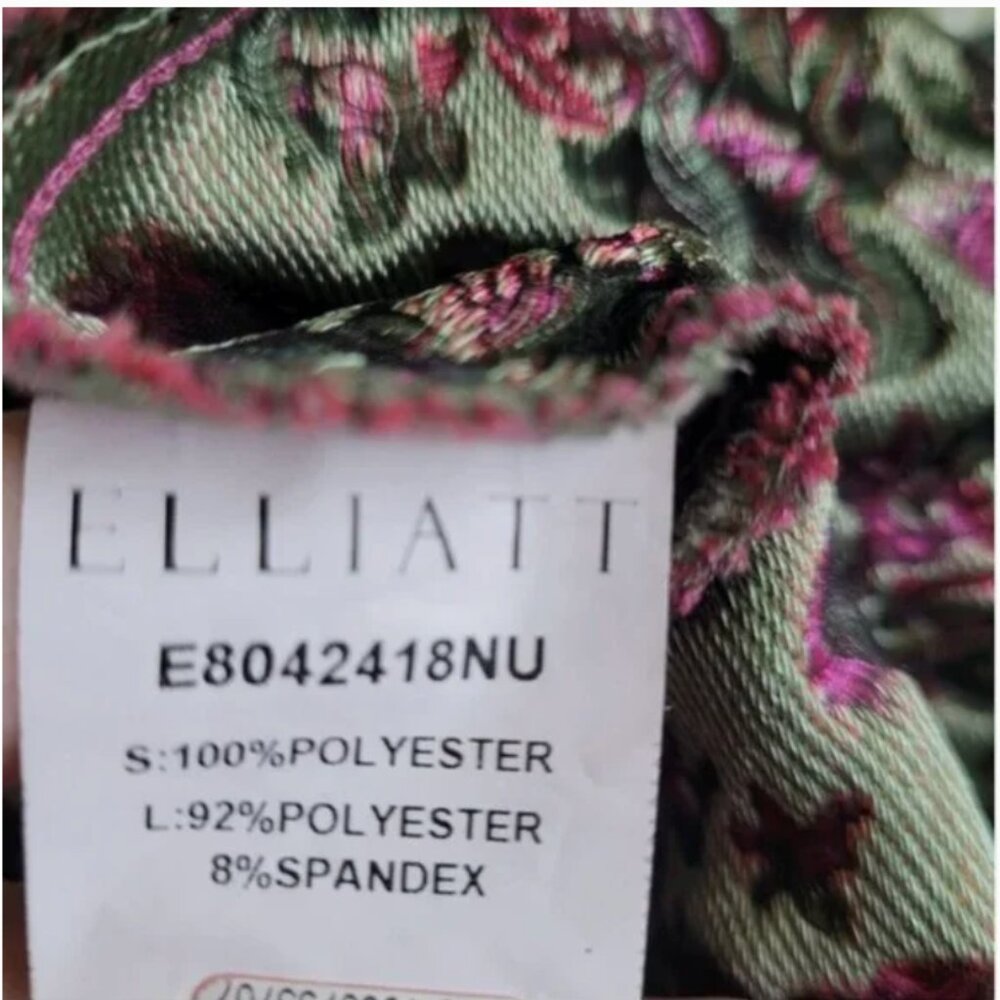 Anthropologie Strapless Textured Floral Midi Dress in Fuchsia and Green - Picture 3 of 6